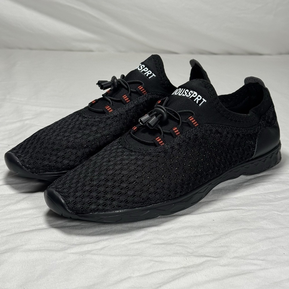 Doussprt Water Shoes Mens 9 Black Slip On Aqua Socks Beach Pool Lightweight